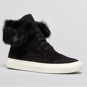 Vince Fur High Top Sneakers Sz 8.5